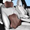 imageCoverado Leather Car Headrest Pillow Car Neck Pillow with Adjustable Strap Head Support Rest Driver Relax Head Muscles Relieve Driving Fatigue Breathable ampamp Removable Cover GrayCoffee