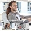 imageCoverado Leather Car Headrest Pillow Car Neck Pillow with Adjustable Strap Head Support Rest Driver Relax Head Muscles Relieve Driving Fatigue Breathable ampamp Removable Cover GrayCoffee