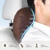 imageCoverado Leather Car Headrest Pillow Car Neck Pillow with Adjustable Strap Head Support Rest Driver Relax Head Muscles Relieve Driving Fatigue Breathable ampamp Removable Cover GrayCoffee