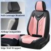 imageCoverado Seat Covers Car Seat Covers Full Set Leather Seat Covers for Cars Automotive Seat Covers Car Seat Protector Car Accessories Fit for Most Sedans SUV Pickup TruckBlackampampBeigeBlackPink