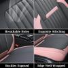 imageCoverado Seat Covers Car Seat Covers Full Set Leather Seat Covers for Cars Automotive Seat Covers Car Seat Protector Car Accessories Fit for Most Sedans SUV Pickup TruckBlackampampBeigePinkGrey