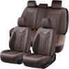 imageCoverado Seat Covers Car Seat Covers Full Set Leather Seat Covers for Cars Automotive Seat Covers Car Seat Protector Car Accessories Fit for Most Sedans SUV Pickup TruckBlackampampBeigeCoffee