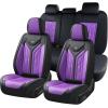 imageCoverado Seat Covers Car Seat Covers Full Set Leather Seat Covers for Cars Automotive Seat Covers Car Seat Protector Car Accessories Fit for Most Sedans SUV Pickup TruckBlackampampBeigeBlackPurple