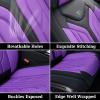 imageCoverado Seat Covers Car Seat Covers Full Set Leather Seat Covers for Cars Automotive Seat Covers Car Seat Protector Car Accessories Fit for Most Sedans SUV Pickup TruckBlackampampBeigeBlackPurple