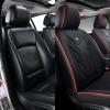 imageCoverado Seat Covers Car Seat Covers Full Set Leather Seat Covers for Cars Automotive Seat Covers Car Seat Protector Car Accessories Fit for Most Sedans SUV Pickup TruckBlackampampBeigeBlackRed