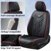 imageCoverado Seat Covers Car Seat Covers Full Set Leather Seat Covers for Cars Automotive Seat Covers Car Seat Protector Car Accessories Fit for Most Sedans SUV Pickup TruckBlackampampBeigeBlackRed