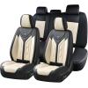 imageCoverado Seat Covers Car Seat Covers Full Set Leather Seat Covers for Cars Automotive Seat Covers Car Seat Protector Car Accessories Fit for Most Sedans SUV Pickup TruckBlackampampBeigeBlackBeige