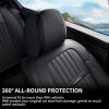imageCoverado Seat Covers Car Seat Covers Full Set Leather Seat Covers for Cars Automotive Seat Covers Car Seat Protector Car Accessories Fit for Most Sedans SUV Pickup TruckBlackampampBeigeblack