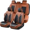 imageCoverado Seat Covers Car Seat Covers Full Set Leather Seat Covers for Cars Automotive Seat Covers Car Seat Protector Car Accessories Fit for Most Sedans SUV Pickup TruckBlackampampBeigeBlackBrown