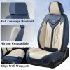 imageCoverado Seat Covers Car Seat Covers Full Set Leather Seat Covers for Cars Automotive Seat Covers Car Seat Protector Car Accessories Fit for Most Sedans SUV Pickup TruckBlackampampBeigeBlueBeige
