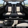 imageCoverado Seat Covers Car Seat Covers Full Set Leather Seat Covers for Cars Automotive Seat Covers Car Seat Protector Car Accessories Fit for Most Sedans SUV Pickup TruckBlackampampBeigeBlackBeige
