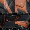 imageCoverado Seat Covers Car Seat Covers Full Set Leather Seat Covers for Cars Automotive Seat Covers Car Seat Protector Car Accessories Fit for Most Sedans SUV Pickup TruckBlackampampBeigeBlackBrown