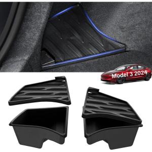 imageCoverado Center Console Organizer Tray 2PCS armrest Storage Boxes Compatible for Tesla Model Y 20202024 Central armrest Box Armrest Hidden Cubby Drawer Storage Box Model Y Interior Car AccessoriesModle 3Rear