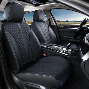 imageCoverado Front Seat Covers Waterproof Seat Covers 2 Pack Nappa Leather Car Seat Covers Black Seat Covers for Cars Automotive Seat Covers Universal Car Seat Protector Fit for Most Cars BlackampampRedABlack
