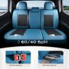 imageCoverado Tacoma Front Seat Covers Faux Leather Custom Fit for 20052015 Toyota Tacoma DoubleCrew Cab Base PreRunner SR5 Limited TRD Sport Front Seat Protection BlackBlue