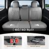 imageCoverado Tacoma Front Seat Covers Faux Leather Custom Fit for 20052015 Toyota Tacoma DoubleCrew Cab Base PreRunner SR5 Limited TRD Sport Front Seat Protection BlackGray