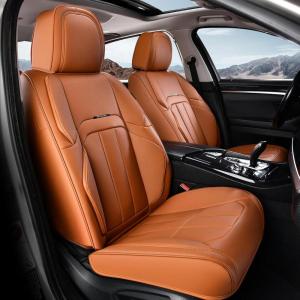 imageCoverado Car Seat Cover Cover for Cars Full Seat Premium Leather Universal Fit Waterproof Seat Protectors Car Seat Cushion NonSlip for Most CarsBlackBrown