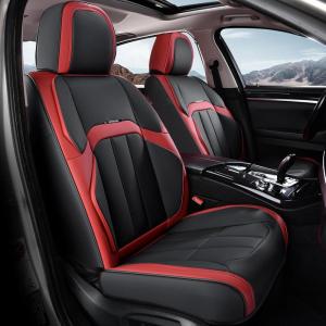 imageCoverado Car Seat Cover Cover for Cars Full Seat Premium Leather Universal Fit Waterproof Seat Protectors Car Seat Cushion NonSlip for Most CarsBlackBlackRed