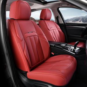 imageCoverado Car Seat Cover Cover for Cars Full Seat Premium Leather Universal Fit Waterproof Seat Protectors Car Seat Cushion NonSlip for Most CarsBlackRed