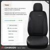 imageCoverado Car Seat Covers Leather Seat Covers Full Set Luxury Car Seat Protectors Grey Driver Seat Covers 5 Seats Universal Fit for Most VehiclesBlack