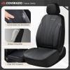 imageCoverado Car Seat Covers Leather Seat Covers Full Set Luxury Car Seat Protectors Grey Driver Seat Covers 5 Seats Universal Fit for Most VehiclesBlack