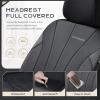 imageCoverado Car Seat Covers Leather Seat Covers Full Set Luxury Car Seat Protectors Grey Driver Seat Covers 5 Seats Universal Fit for Most VehiclesBlack