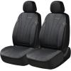 imageCoverado Car Seat Covers Leather Seat Covers Full Set Luxury Car Seat Protectors Grey Driver Seat Covers 5 Seats Universal Fit for Most VehiclesBlack