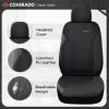 imageCoverado Car Seat Covers Leather Seat Covers Full Set Luxury Car Seat Protectors Grey Driver Seat Covers 5 Seats Universal Fit for Most VehiclesBlack
