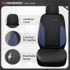imageCoverado Car Seat Covers Leather Seat Covers Full Set Luxury Car Seat Protectors Grey Driver Seat Covers 5 Seats Universal Fit for Most VehiclesBuleBlack