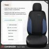imageCoverado Car Seat Covers Leather Seat Covers Full Set Luxury Car Seat Protectors Grey Driver Seat Covers 5 Seats Universal Fit for Most VehiclesBuleBlack