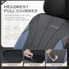 imageCoverado Car Seat Covers Leather Seat Covers Full Set Luxury Car Seat Protectors Grey Driver Seat Covers 5 Seats Universal Fit for Most VehiclesBuleBlack