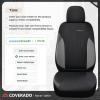 imageCoverado Car Seat Covers Leather Seat Covers Full Set Luxury Car Seat Protectors Grey Driver Seat Covers 5 Seats Universal Fit for Most VehiclesGrayBlack