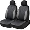 imageCoverado Car Seat Covers Leather Seat Covers Full Set Luxury Car Seat Protectors Grey Driver Seat Covers 5 Seats Universal Fit for Most VehiclesGrayBlack