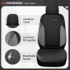 imageCoverado Car Seat Covers Leather Seat Covers Full Set Luxury Car Seat Protectors Grey Driver Seat Covers 5 Seats Universal Fit for Most VehiclesGrayBlack