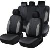 imageCoverado Car Seat Covers Leather Seat Covers Full Set Luxury Car Seat Protectors Grey Driver Seat Covers 5 Seats Universal Fit for Most VehiclesGrayBlack