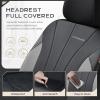 imageCoverado Car Seat Covers Leather Seat Covers Full Set Luxury Car Seat Protectors Grey Driver Seat Covers 5 Seats Universal Fit for Most VehiclesGrayBlack