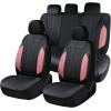 imageCoverado Car Seat Covers Leather Seat Covers Full Set Luxury Car Seat Protectors Grey Driver Seat Covers 5 Seats Universal Fit for Most VehiclesPinkBlack