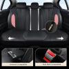 imageCoverado Car Seat Covers Leather Seat Covers Full Set Luxury Car Seat Protectors Grey Driver Seat Covers 5 Seats Universal Fit for Most VehiclesPinkBlack
