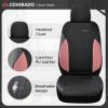 imageCoverado Car Seat Covers Leather Seat Covers Full Set Luxury Car Seat Protectors Grey Driver Seat Covers 5 Seats Universal Fit for Most VehiclesPinkBlack