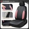 imageCoverado Car Seat Covers Leather Seat Covers Full Set Luxury Car Seat Protectors Grey Driver Seat Covers 5 Seats Universal Fit for Most VehiclesPinkBlack