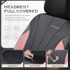 imageCoverado Car Seat Covers Leather Seat Covers Full Set Luxury Car Seat Protectors Grey Driver Seat Covers 5 Seats Universal Fit for Most VehiclesPinkBlack