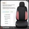 imageCoverado Car Seat Covers Leather Seat Covers Full Set Luxury Car Seat Protectors Grey Driver Seat Covers 5 Seats Universal Fit for Most VehiclesPinkBlack