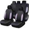 imageCoverado Car Seat Covers Leather Seat Covers Full Set Luxury Car Seat Protectors Grey Driver Seat Covers 5 Seats Universal Fit for Most VehiclesPurpleBlack