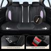 imageCoverado Car Seat Covers Leather Seat Covers Full Set Luxury Car Seat Protectors Grey Driver Seat Covers 5 Seats Universal Fit for Most VehiclesPurpleBlack