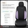 imageCoverado Car Seat Covers Leather Seat Covers Full Set Luxury Car Seat Protectors Grey Driver Seat Covers 5 Seats Universal Fit for Most VehiclesPurpleBlack