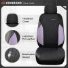 imageCoverado Car Seat Covers Leather Seat Covers Full Set Luxury Car Seat Protectors Grey Driver Seat Covers 5 Seats Universal Fit for Most VehiclesPurpleBlack