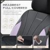 imageCoverado Car Seat Covers Leather Seat Covers Full Set Luxury Car Seat Protectors Grey Driver Seat Covers 5 Seats Universal Fit for Most VehiclesPurpleBlack