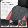 imageCoverado Car Seat Covers Leather Seat Covers Full Set Luxury Car Seat Protectors Grey Driver Seat Covers 5 Seats Universal Fit for Most VehiclesRedBlack