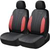 imageCoverado Car Seat Covers Leather Seat Covers Full Set Luxury Car Seat Protectors Grey Driver Seat Covers 5 Seats Universal Fit for Most VehiclesRedBlack