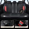 imageCoverado Car Seat Covers Leather Seat Covers Full Set Luxury Car Seat Protectors Grey Driver Seat Covers 5 Seats Universal Fit for Most VehiclesRedBlack